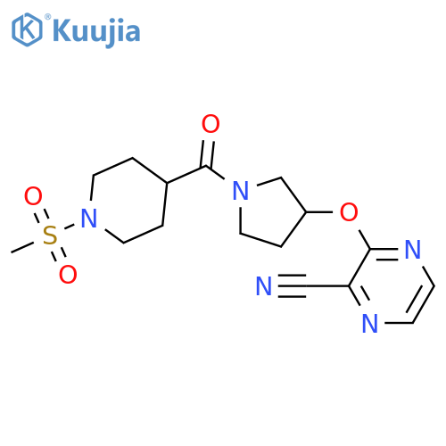 3-{[1-(1-methanesulfonylpiperidine-4-carbonyl)pyrrolidin-3-yl]oxy}pyrazine-2-carbonitrile structure