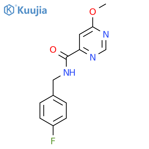 N-[(4-fluorophenyl)methyl]-6-methoxypyrimidine-4-carboxamide structure