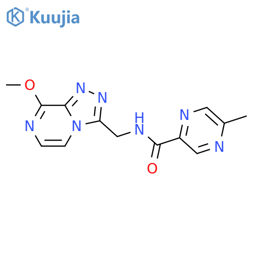 N-({8-methoxy-1,2,4triazolo4,3-apyrazin-3-yl}methyl)-5-methylpyrazine-2-carboxamide structure