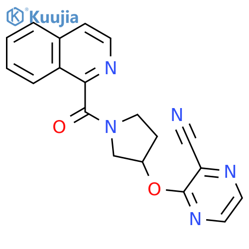 3-{[1-(isoquinoline-1-carbonyl)pyrrolidin-3-yl]oxy}pyrazine-2-carbonitrile structure