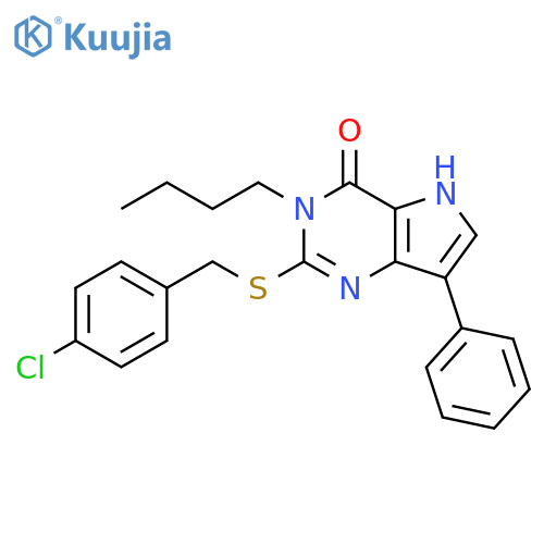 3-butyl-2-{[(4-chlorophenyl)methyl]sulfanyl}-7-phenyl-3H,4H,5H-pyrrolo[3,2-d]pyrimidin-4-one structure
