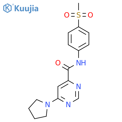 N-(4-methanesulfonylphenyl)-6-(pyrrolidin-1-yl)pyrimidine-4-carboxamide structure