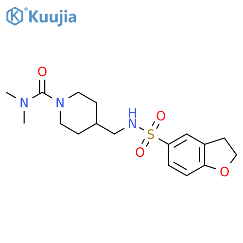 4-(2,3-dihydro-1-benzofuran-5-sulfonamido)methyl-N,N-dimethylpiperidine-1-carboxamide structure