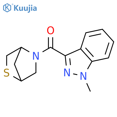1-methyl-3-{2-thia-5-azabicyclo[2.2.1]heptane-5-carbonyl}-1H-indazole structure