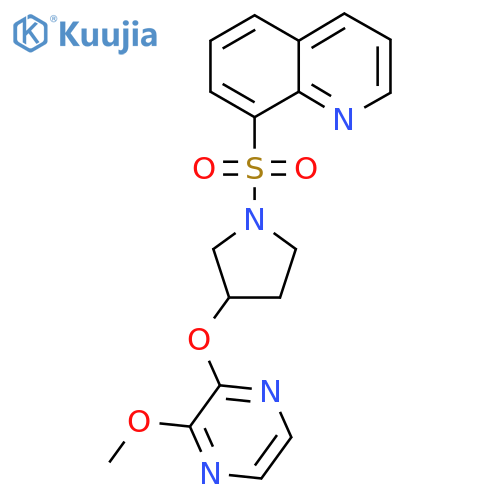 8-({3-(3-methoxypyrazin-2-yl)oxypyrrolidin-1-yl}sulfonyl)quinoline structure