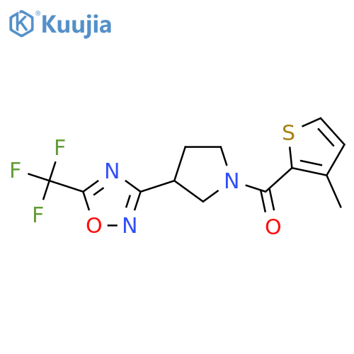3-1-(3-methylthiophene-2-carbonyl)pyrrolidin-3-yl-5-(trifluoromethyl)-1,2,4-oxadiazole structure