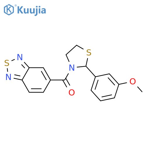 2,1,3-benzothiadiazol-5-yl-[2-(3-methoxyphenyl)-1,3-thiazolidin-3-yl]methanone structure
