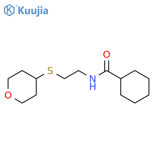 N-[2-(oxan-4-ylsulfanyl)ethyl]cyclohexanecarboxamide structure