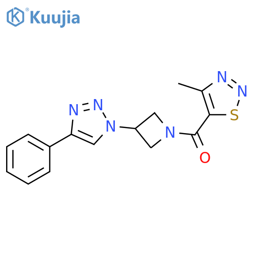 (4-Methyl-1,2,3-thiadiazol-5-yl)[3-(4-phenyl-1H-1,2,3-triazol-1-yl)-1-azetidinyl]methanone structure