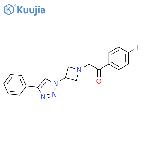 2-(4-fluorophenyl)-1-[3-(4-phenyltriazol-1-yl)azetidin-1-yl]ethanone structure