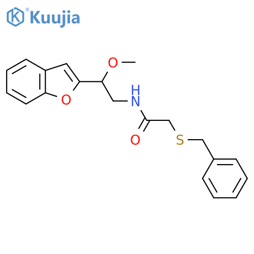 N-2-(1-benzofuran-2-yl)-2-methoxyethyl-2-(benzylsulfanyl)acetamide structure