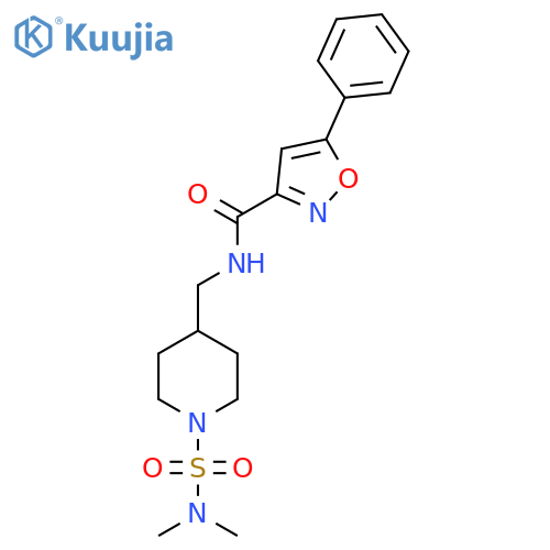 N-{[1-(dimethylsulfamoyl)piperidin-4-yl]methyl}-5-phenyl-1,2-oxazole-3-carboxamide structure