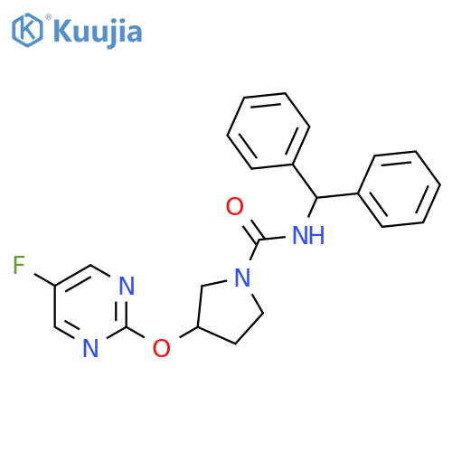 N-benzhydryl-3-((5-fluoropyrimidin-2-yl)oxy)pyrrolidine-1-carboxamide structure