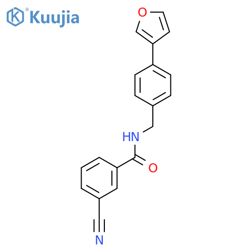 3-cyano-N-{[4-(furan-3-yl)phenyl]methyl}benzamide structure
