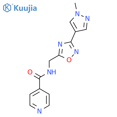N-{3-(1-methyl-1H-pyrazol-4-yl)-1,2,4-oxadiazol-5-ylmethyl}pyridine-4-carboxamide structure