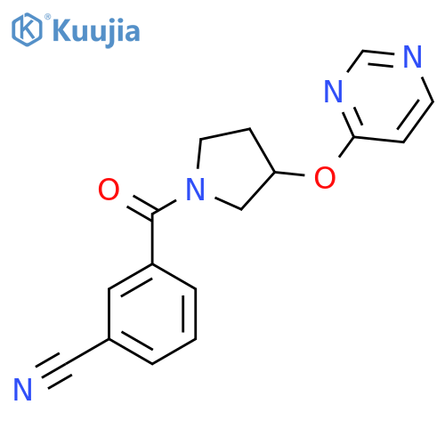 3-(3-(Pyrimidin-4-yloxy)pyrrolidine-1-carbonyl)benzonitrile structure