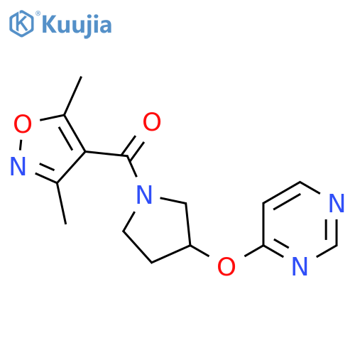 (3,5-Dimethylisoxazol-4-yl)(3-(pyrimidin-4-yloxy)pyrrolidin-1-yl)methanone structure