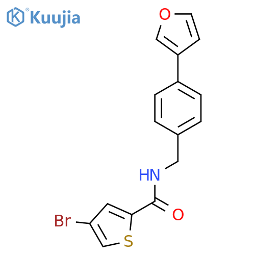 4-bromo-N-{4-(furan-3-yl)phenylmethyl}thiophene-2-carboxamide structure