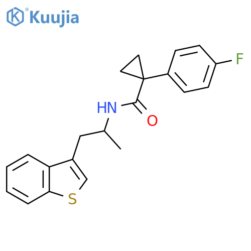 N-1-(1-benzothiophen-3-yl)propan-2-yl-1-(4-fluorophenyl)cyclopropane-1-carboxamide structure