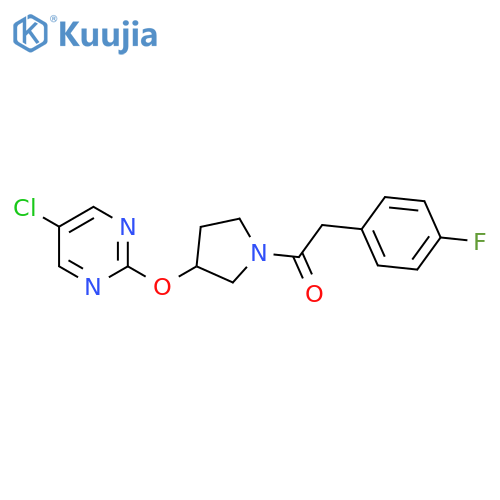1-{3-(5-chloropyrimidin-2-yl)oxypyrrolidin-1-yl}-2-(4-fluorophenyl)ethan-1-one structure