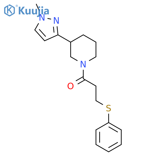 1-3-(1-methyl-1H-pyrazol-3-yl)piperidin-1-yl-3-(phenylsulfanyl)propan-1-one structure