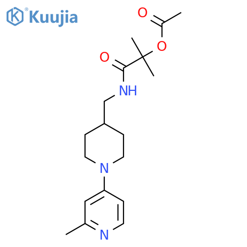 2-Methyl-1-(((1-(2-methylpyridin-4-yl)piperidin-4-yl)methyl)amino)-1-oxopropan-2-yl acetate structure