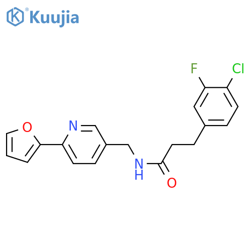 3-(4-chloro-3-fluorophenyl)-N-{[6-(furan-2-yl)pyridin-3-yl]methyl}propanamide structure