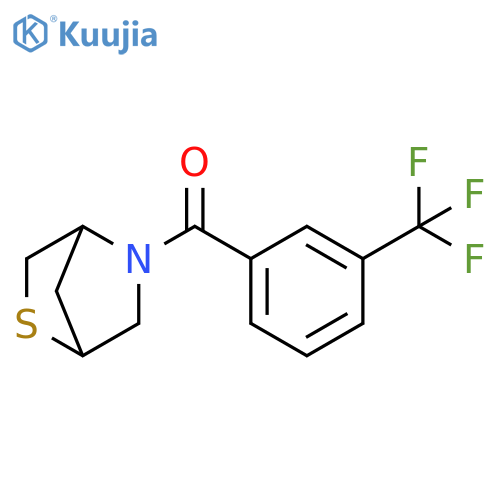 5-[3-(trifluoromethyl)benzoyl]-2-thia-5-azabicyclo[2.2.1]heptane structure