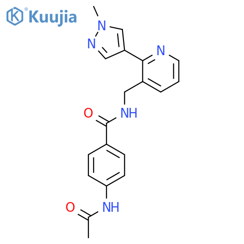 4-acetamido-N-{2-(1-methyl-1H-pyrazol-4-yl)pyridin-3-ylmethyl}benzamide structure