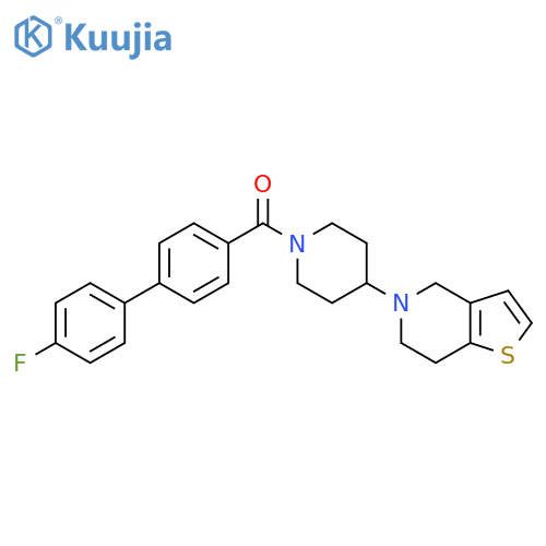 [4-(6,7-dihydro-4H-thieno[3,2-c]pyridin-5-yl)piperidin-1-yl]-[4-(4-fluorophenyl)phenyl]methanone structure