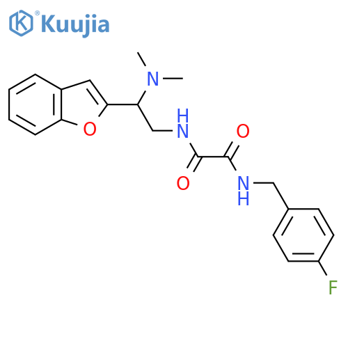 N-2-(1-benzofuran-2-yl)-2-(dimethylamino)ethyl-N'-(4-fluorophenyl)methylethanediamide structure
