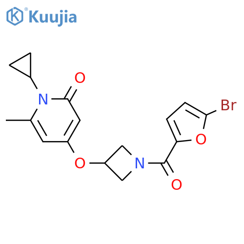 4-[1-(5-bromofuran-2-carbonyl)azetidin-3-yl]oxy-1-cyclopropyl-6-methylpyridin-2-one structure