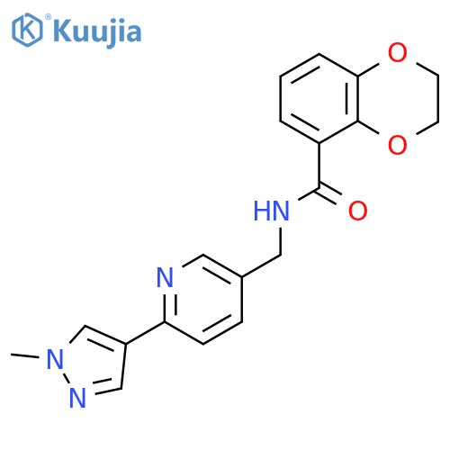 N-{6-(1-methyl-1H-pyrazol-4-yl)pyridin-3-ylmethyl}-2,3-dihydro-1,4-benzodioxine-5-carboxamide structure