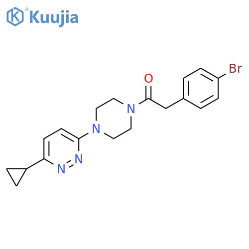 2-(4-bromophenyl)-1-4-(6-cyclopropylpyridazin-3-yl)piperazin-1-ylethan-1-one structure