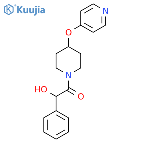 2-hydroxy-2-phenyl-1-4-(pyridin-4-yloxy)piperidin-1-ylethan-1-one structure
