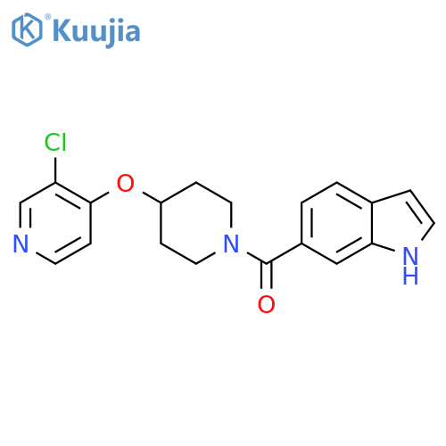 6-{4-(3-chloropyridin-4-yl)oxypiperidine-1-carbonyl}-1H-indole structure