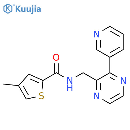 4-methyl-N-{[3-(pyridin-3-yl)pyrazin-2-yl]methyl}thiophene-2-carboxamide structure