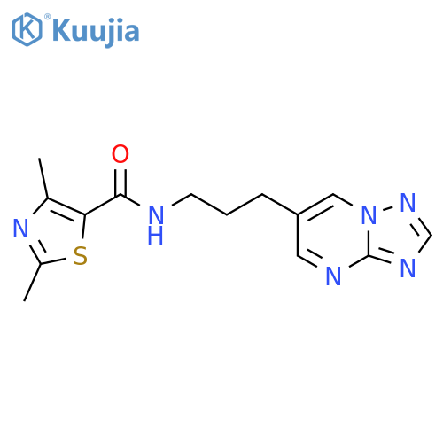 N-(3-([1,2,4]triazolo[1,5-a]pyrimidin-6-yl)propyl)-2,4-dimethylthiazole-5-carboxamide structure