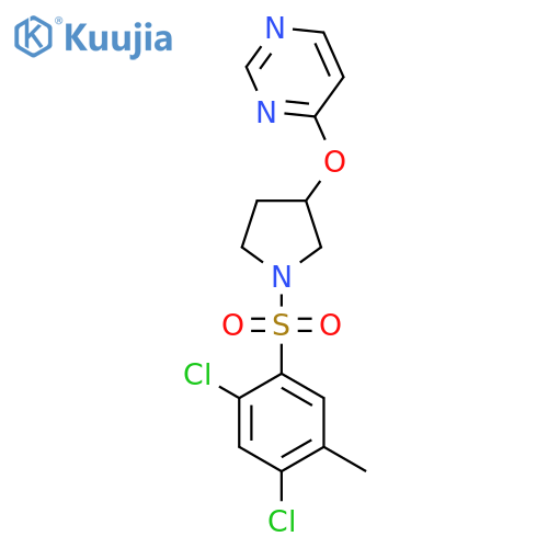 4-((1-((2,4-Dichloro-5-methylphenyl)sulfonyl)pyrrolidin-3-yl)oxy)pyrimidine structure