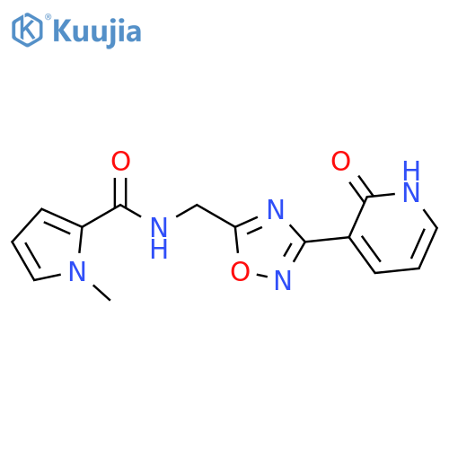 1-methyl-N-{[3-(2-oxo-1,2-dihydropyridin-3-yl)-1,2,4-oxadiazol-5-yl]methyl}-1H-pyrrole-2-carboxamide structure