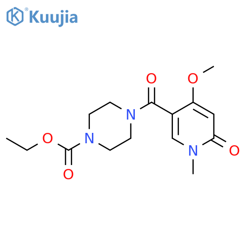 Ethyl 4-(4-methoxy-1-methyl-6-oxo-1,6-dihydropyridine-3-carbonyl)piperazine-1-carboxylate structure