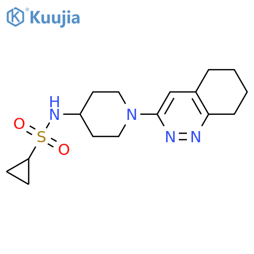 N-(1-(5,6,7,8-tetrahydrocinnolin-3-yl)piperidin-4-yl)cyclopropanesulfonamide structure