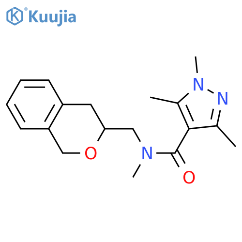N-[(3,4-dihydro-1H-2-benzopyran-3-yl)methyl]-N,1,3,5-tetramethyl-1H-pyrazole-4-carboxamide structure