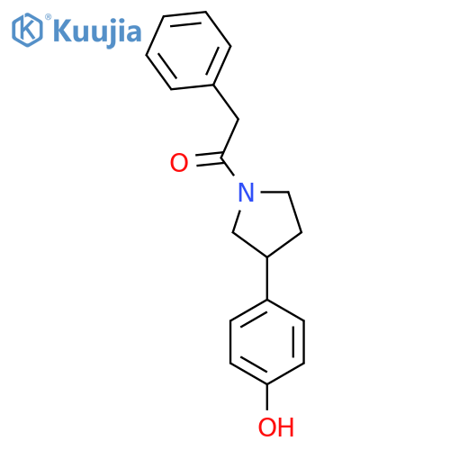 1-3-(4-hydroxyphenyl)pyrrolidin-1-yl-2-phenylethan-1-one structure
