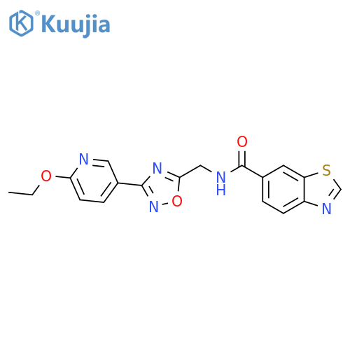 N-{[3-(6-ethoxypyridin-3-yl)-1,2,4-oxadiazol-5-yl]methyl}-1,3-benzothiazole-6-carboxamide structure