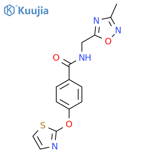 N-(3-methyl-1,2,4-oxadiazol-5-yl)methyl-4-(1,3-thiazol-2-yloxy)benzamide structure