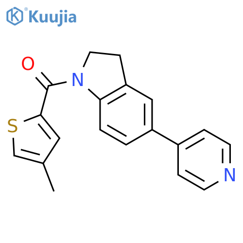 1-(4-methylthiophene-2-carbonyl)-5-(pyridin-4-yl)-2,3-dihydro-1H-indole structure