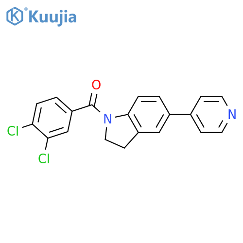 1-(3,4-dichlorobenzoyl)-5-(pyridin-4-yl)-2,3-dihydro-1H-indole structure