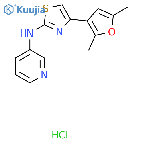 4-(2,5-dimethylfuran-3-yl)-N-(pyridin-3-yl)thiazol-2-amine hydrochloride structure