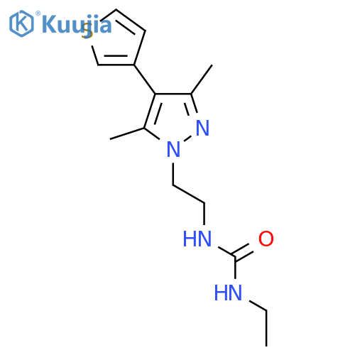 1-{2-[3,5-dimethyl-4-(thiophen-3-yl)-1H-pyrazol-1-yl]ethyl}-3-ethylurea structure